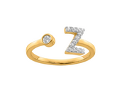 9K YG 0.18ct F VS LGD INITIAL "Z" RING